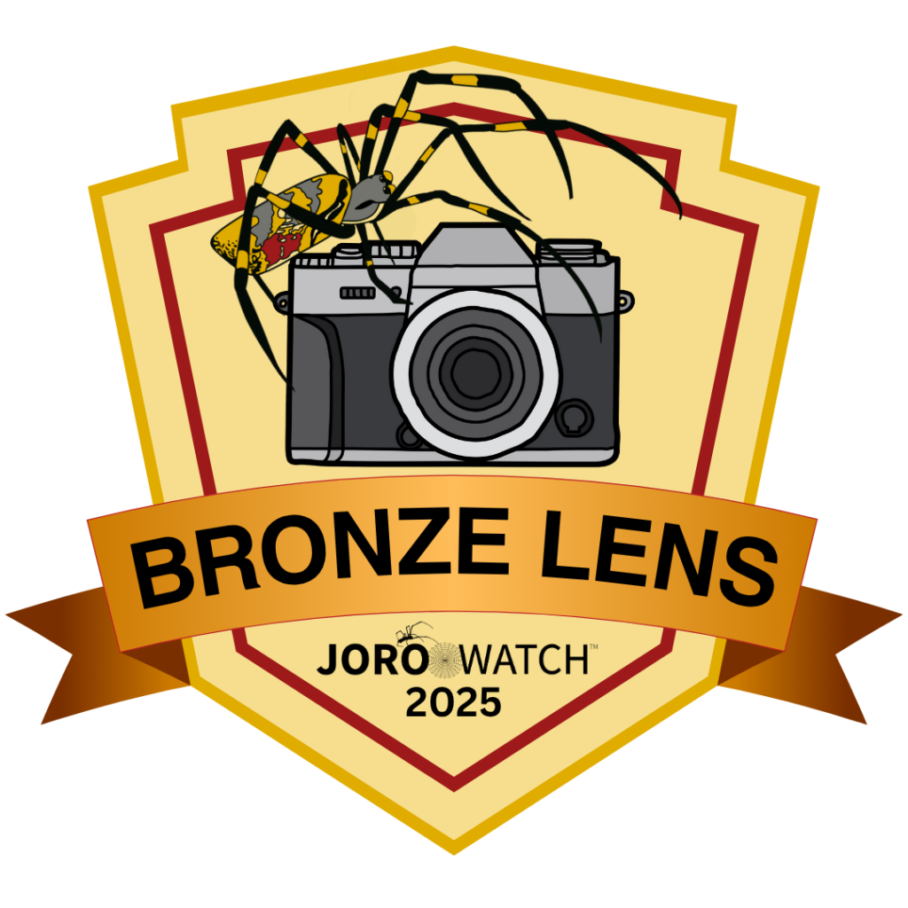 "Bronze Lens" badge for third place photo in the 2025 JoroWatch photo competition.